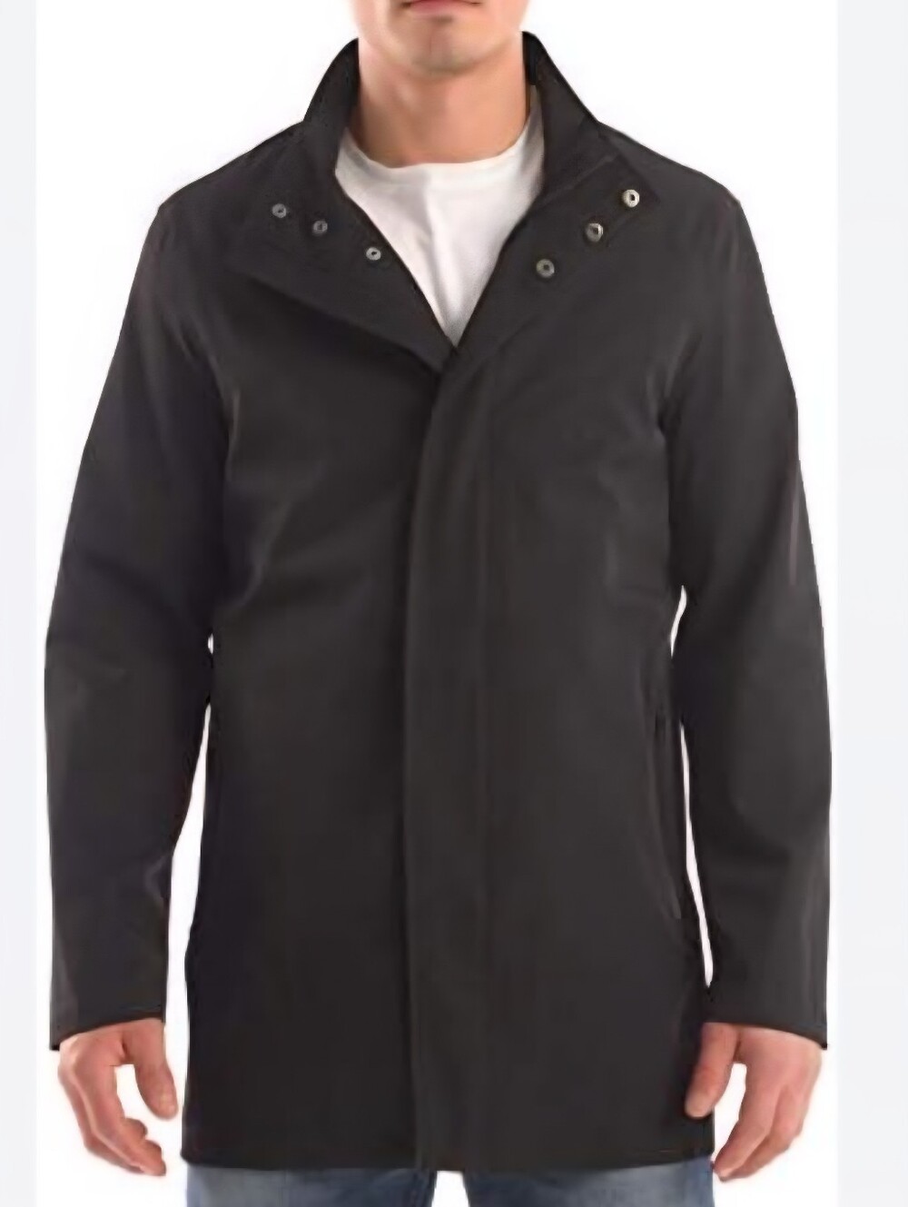 Jeno Neuman Men's Black Overcoat Jacket - Classic Minimal Design